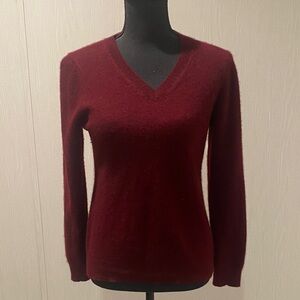 Charter Club Burgundy Cashmere V-Neck Sweater